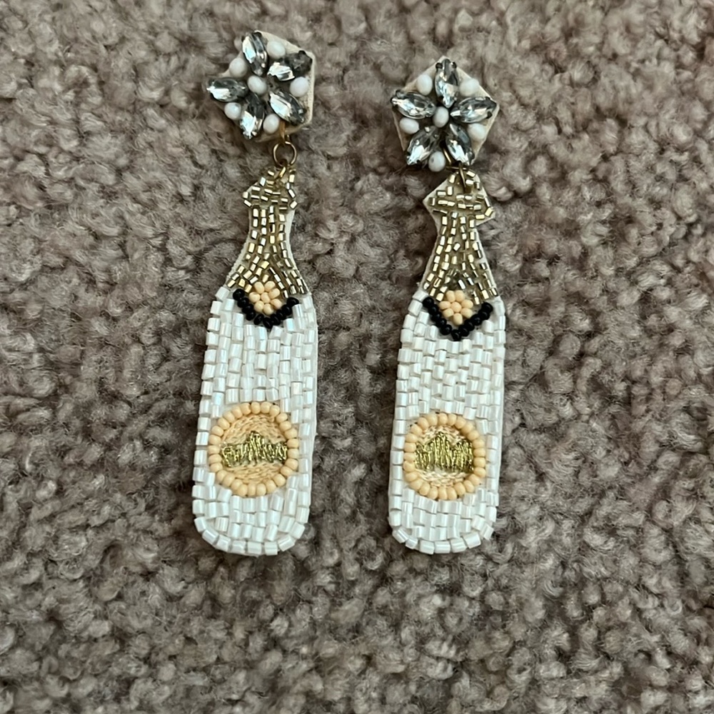 Champagne beaded earrings